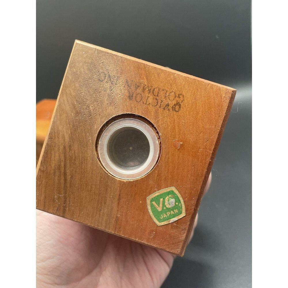 Vintage Wooden Rooster Salt & Pepper Shakers Copper Rooster‎ on Wood Block - Picture 5 of 6